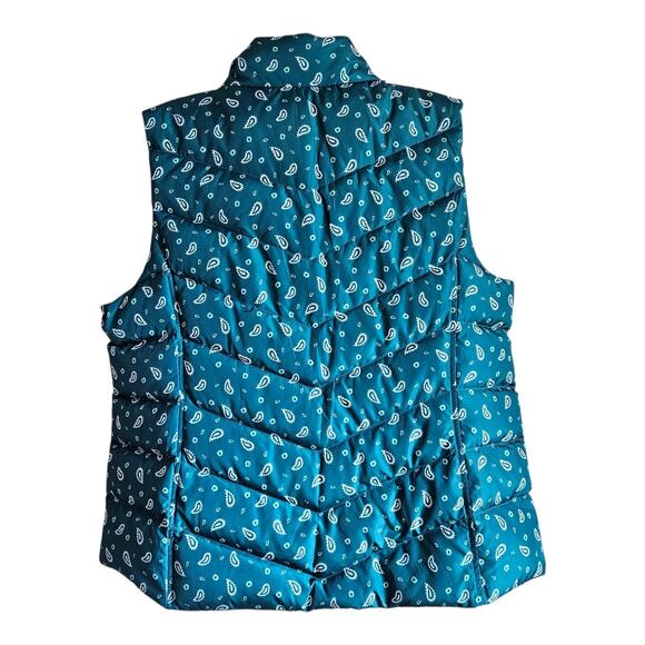 LANDS END Women's Petite 18 18P Down Puffer Vest Green White Gorpcore Bust 44" - Picture 7 of 8